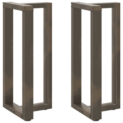 Gambe per tavolo da bar a forma di T 2 pz nere 40x35x(90-91) cm