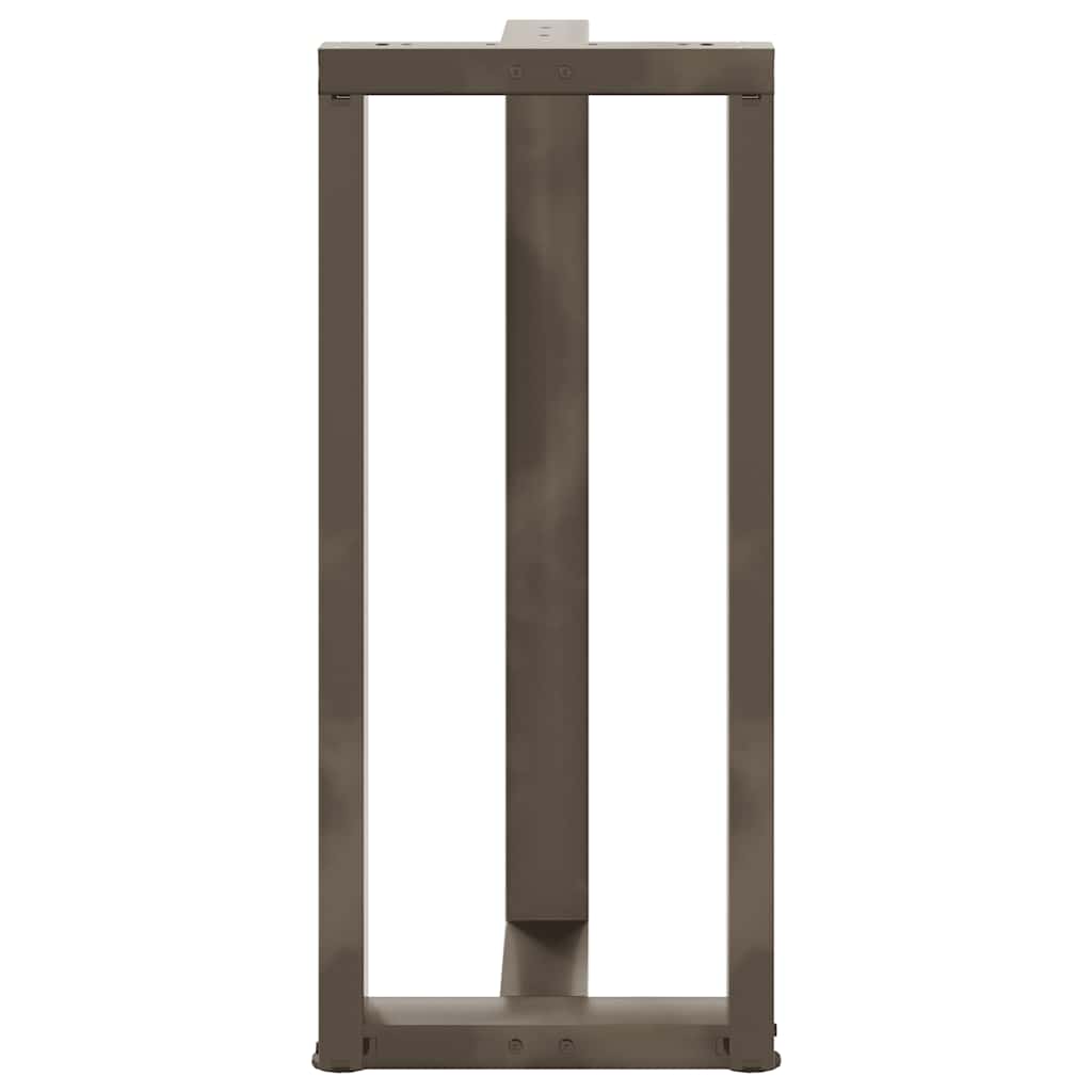 Gambe per tavolo da bar a forma di T 2 pz nere 40x35x(90-91) cm in acciaio