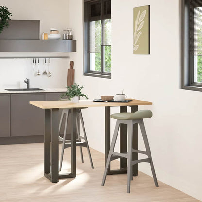 Gambe per tavolo da bar a forma di T 2 pz nere 40x35x(90-91) cm in acciaio