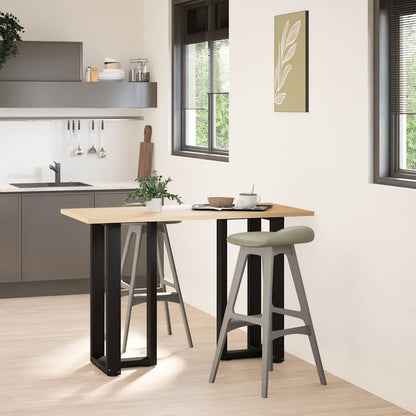 Gambe per tavolo da bar a forma di T 2 pz nere 50x35x(90-91) cm