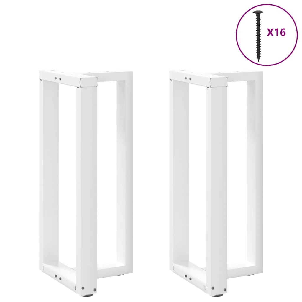 Gambe per tavolo da bar forma T 2 pz bianche 50x35x(90-91) cm