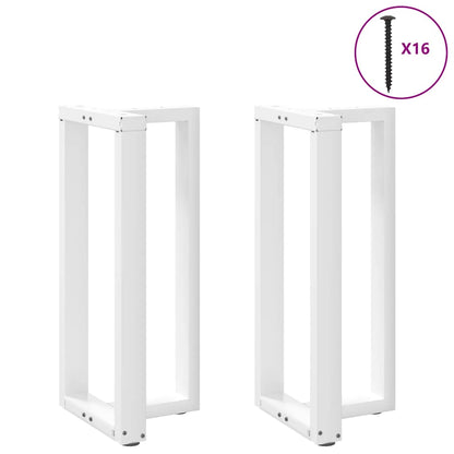 Gambe per tavolo da bar forma T 2 pz bianche 50x35x(90-91) cm