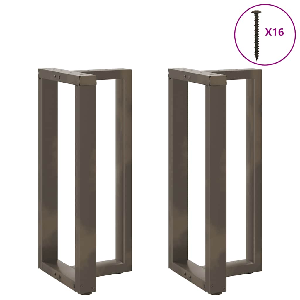 Gambe per tavolo da bar a forma di T 2 pz nere 50x35x(90-91) cm