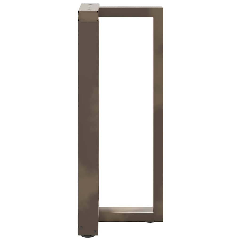 Gambe per tavolo da bar a forma di T 2 pz nere 50x35x(90-91) cm