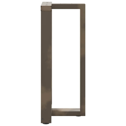 Gambe per tavolo da bar a forma di T 2 pz nere 50x35x(90-91) cm