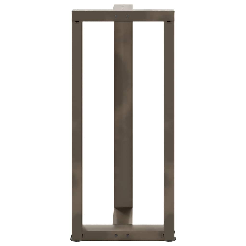 Gambe per tavolo da bar a forma di T 2 pz nere 50x35x(90-91) cm