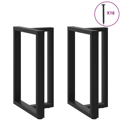 Gambe Tavolo Bar a Forma T 2 pz Nero 60x35x(91-92) cm Acciaio