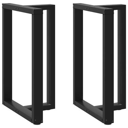 Gambe per tavolo da bar a forma di T 2 pz nere 60x35x(90-91) cm