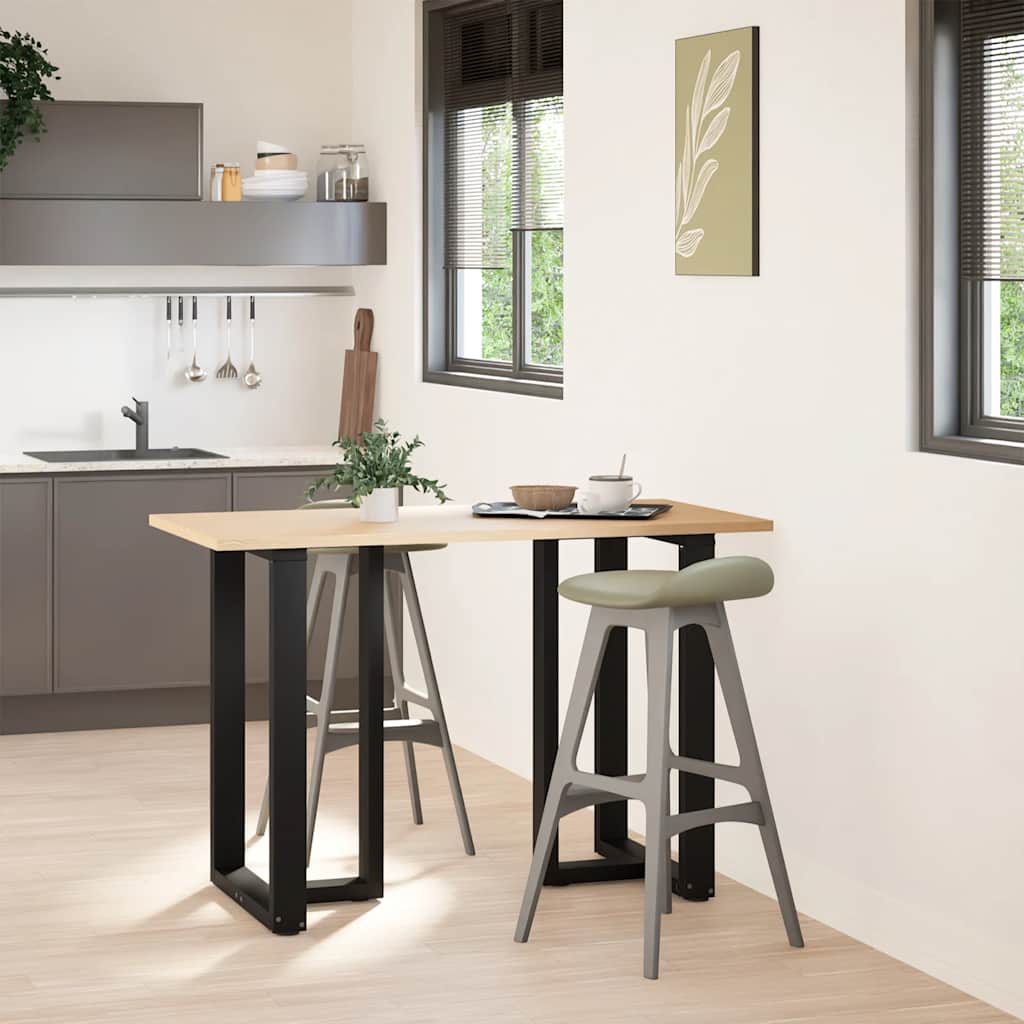 Gambe per tavolo da bar a forma di T 2 pz nere 60x35x(90-91) cm