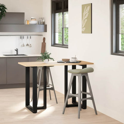 Gambe per tavolo da bar a forma di T 2 pz nere 60x35x(90-91) cm