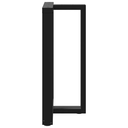 Gambe per tavolo da bar a forma di T 2 pz nere 60x35x(90-91) cm