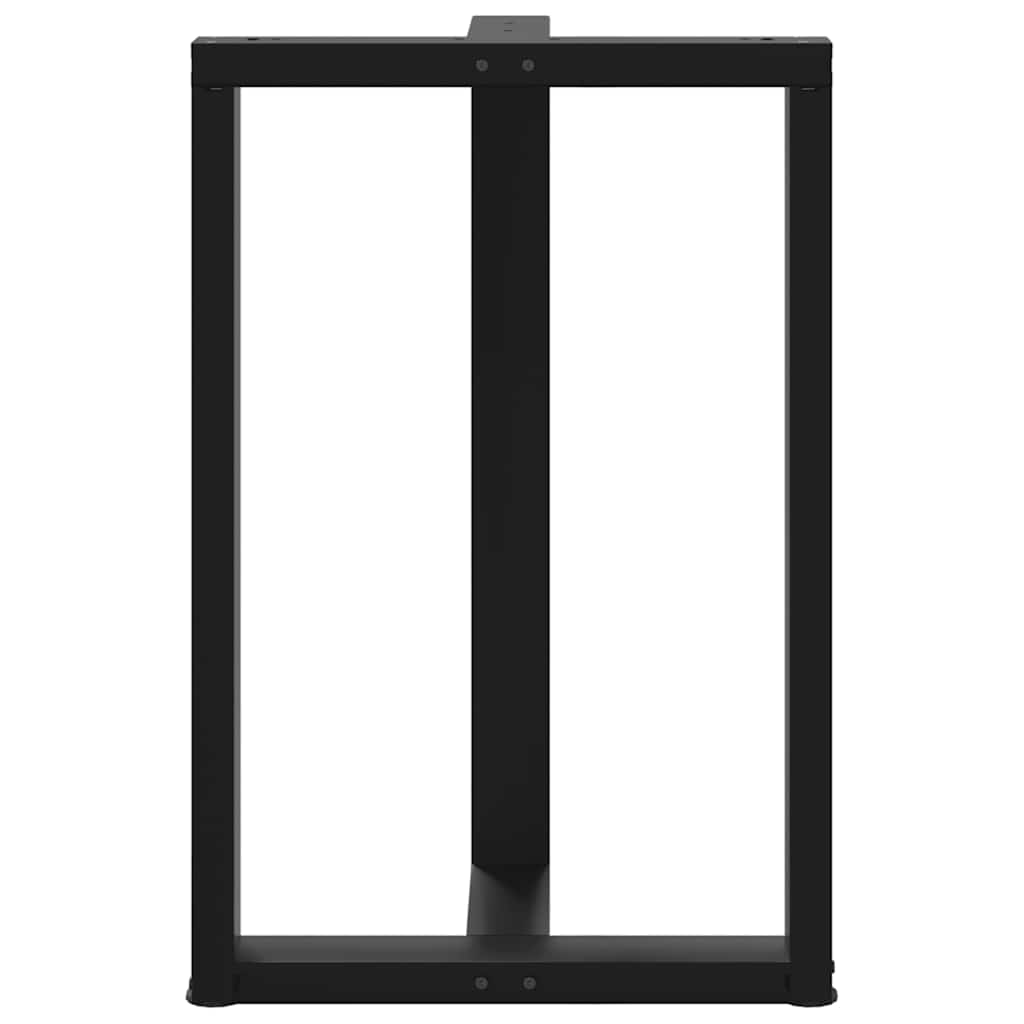 Gambe Tavolo Bar a Forma T 2 pz Nero 60x35x(91-92) cm Acciaio