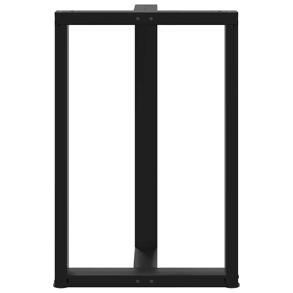 Gambe per tavolo da bar a forma di T 2 pz nere 60x35x(90-91) cm