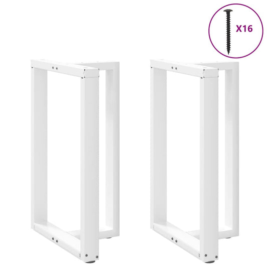 Gambe Tavolo Bar a Forma T 2 pz bianco 60x35x(91-92) cm Acciaio