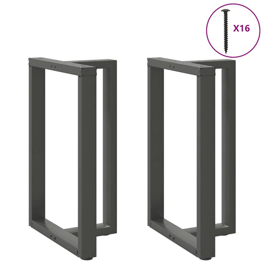 Gambe Tavolo Bar Forma T 2 pz Antracite 60x35x(91-92)cm Acciaio