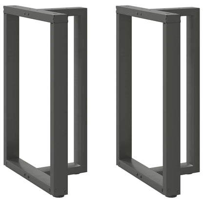 Gambe per tavolo da bar forma T 2 pz Antracite 60x35x(90-91) cm