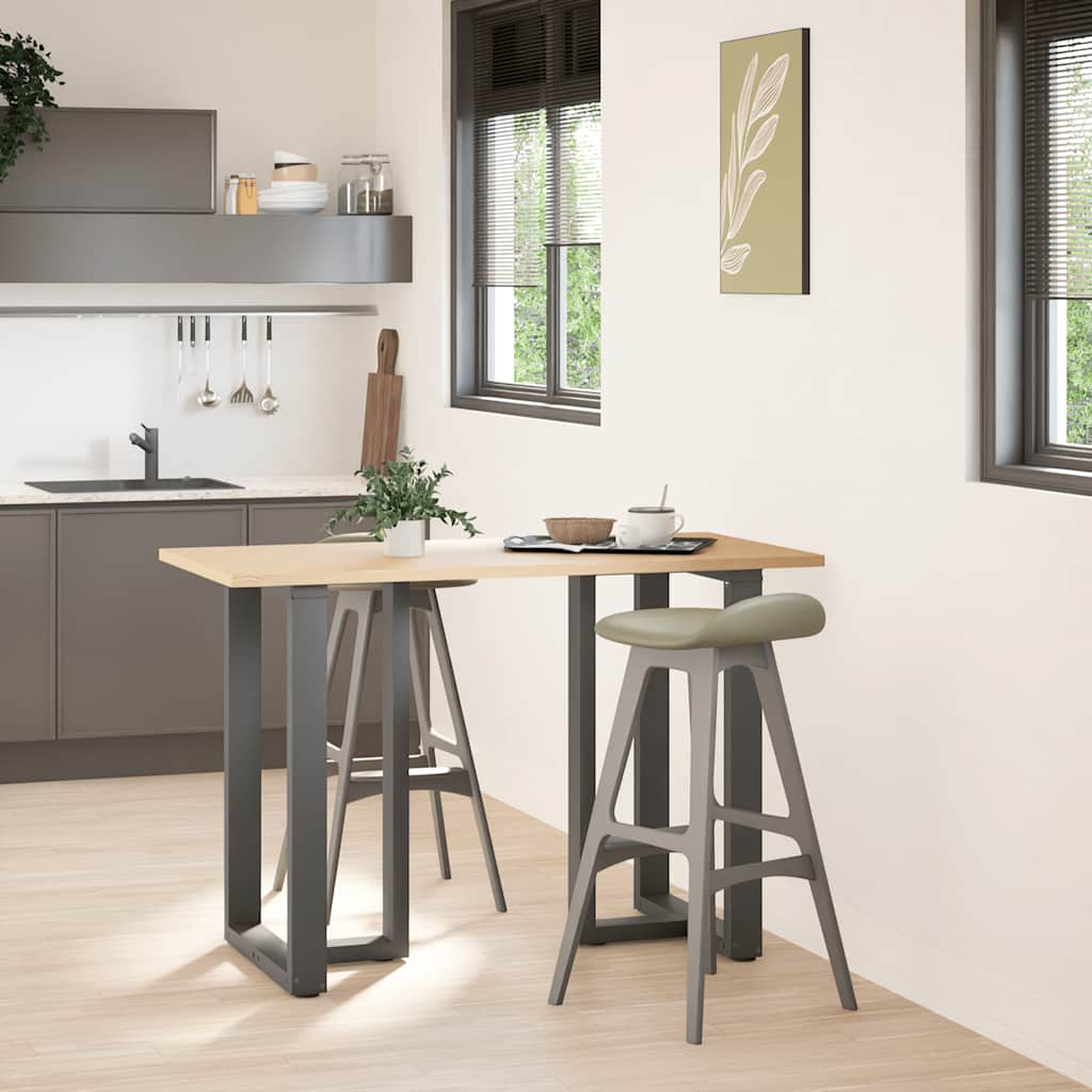 Gambe per tavolo da bar forma T 2 pz Antracite 60x35x(90-91) cm