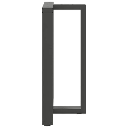 Gambe per tavolo da bar forma T 2 pz Antracite 60x35x(90-91) cm