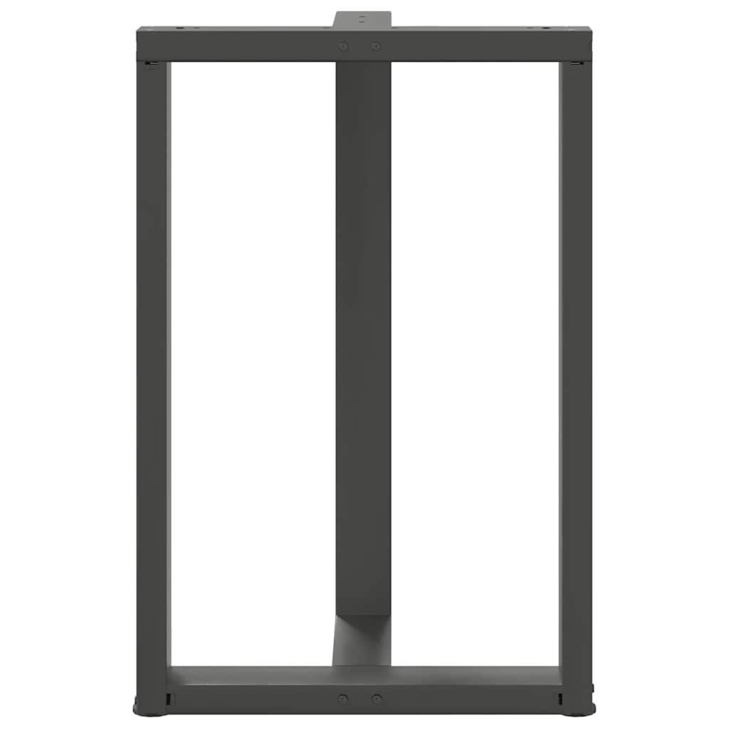 Gambe per tavolo da bar forma T 2 pz Antracite 60x35x(90-91) cm