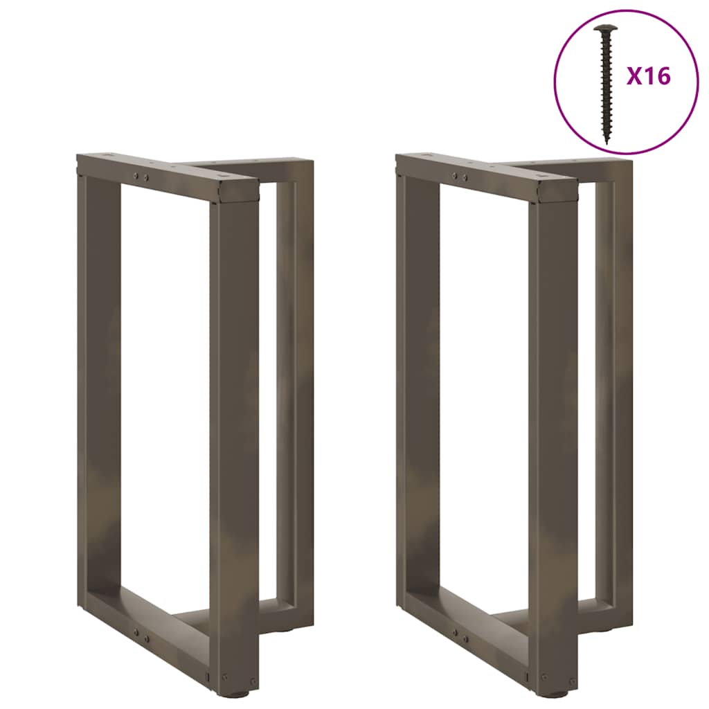 Gambe per tavolo da bar a forma di T 2 pz nere 60x35x(90-91) cm