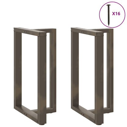 Gambe per tavolo da bar a forma di T 2 pz nere 60x35x(90-91) cm