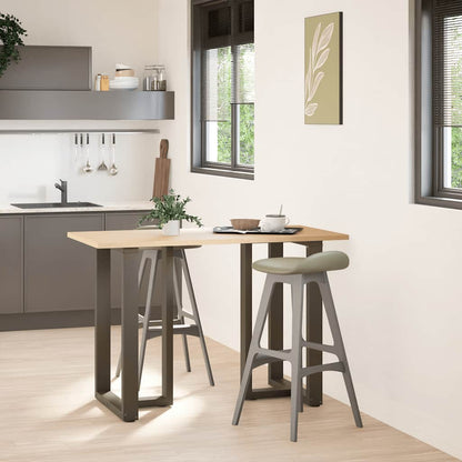 Gambe per tavolo da bar a forma di T 2 pz nere 60x35x(90-91) cm