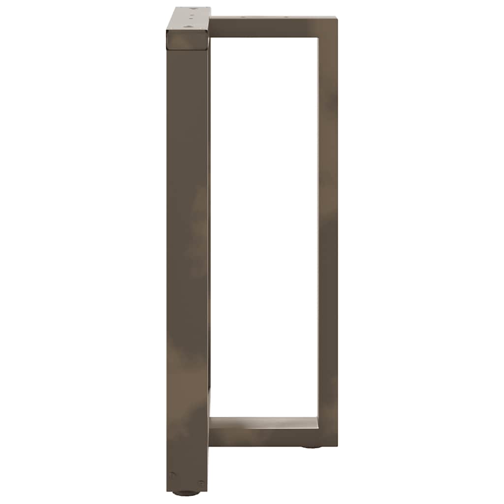 Gambe per tavolo da bar a forma di T 2 pz nere 60x35x(90-91) cm