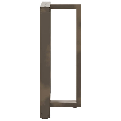 Gambe per tavolo da bar a forma di T 2 pz nere 60x35x(90-91) cm