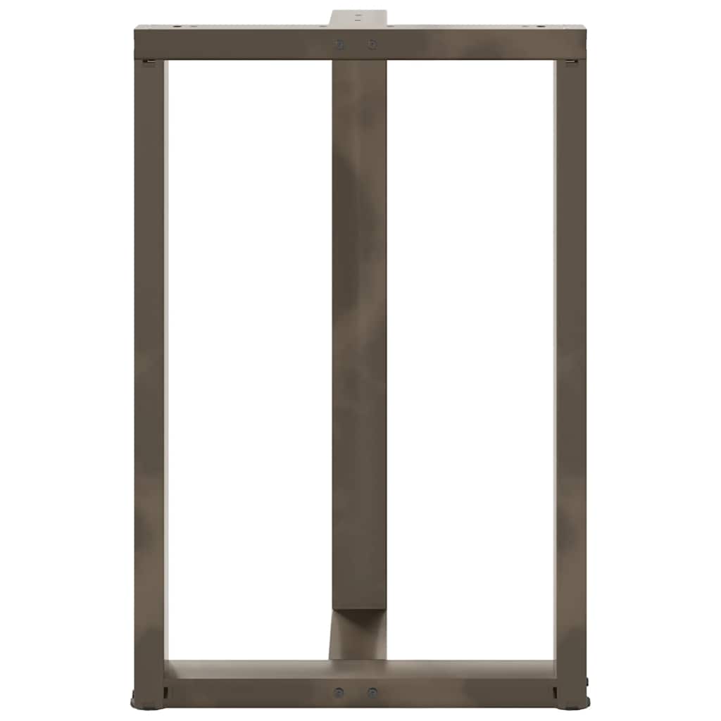 Gambe per tavolo da bar a forma di T 2 pz nere 60x35x(90-91) cm