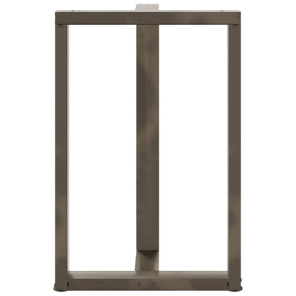 Gambe per tavolo da bar a forma di T 2 pz nere 60x35x(90-91) cm