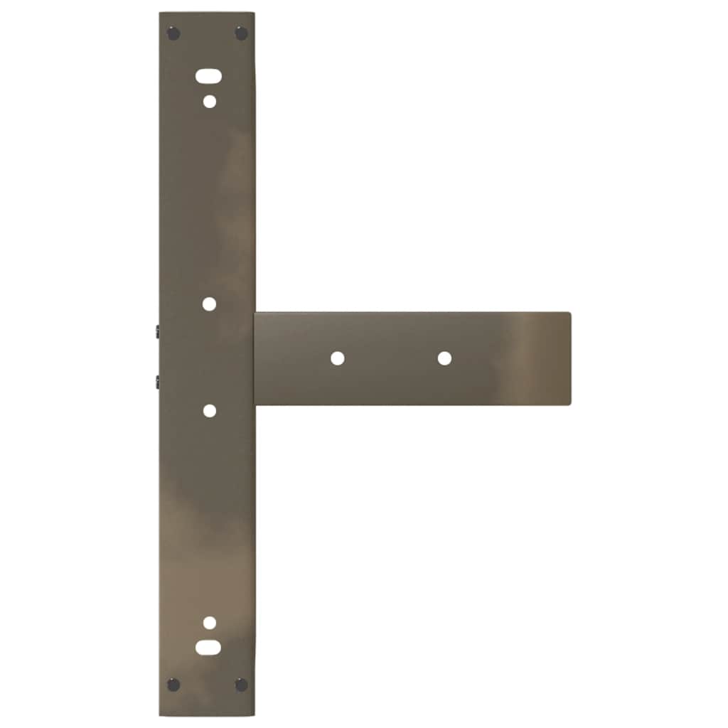 Gambe per tavolo da bar a forma di T 2 pz nere 60x35x(90-91) cm