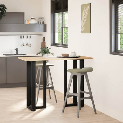 Gambe per tavolo da bar forma T 2 pz nere 40x35x(100-101) cm