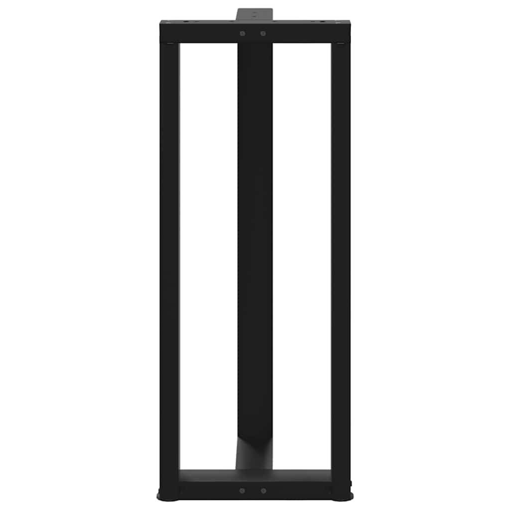 Gambe Tavolo Bar a Forma T 2 pz Nero 40x35x(101-102) cm Acciaio