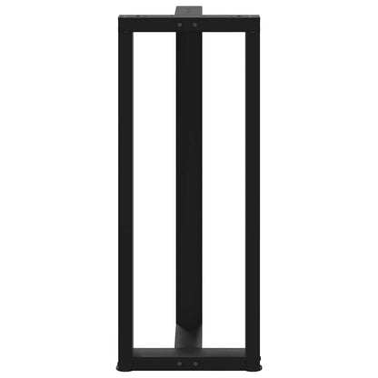 Gambe Tavolo Bar a Forma T 2 pz Nero 40x35x(101-102) cm Acciaio