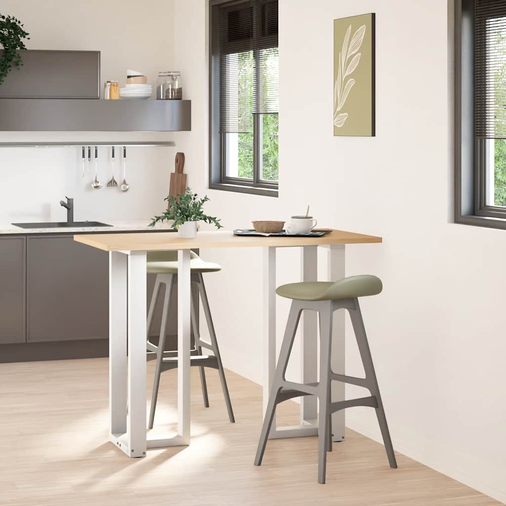 Gambe per tavolo da bar forma T 2 pz bianche 40x35x(100-101) cm