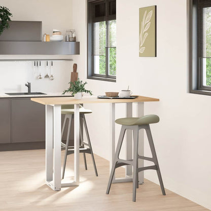 Gambe per tavolo da bar forma T 2 pz bianche 40x35x(100-101) cm