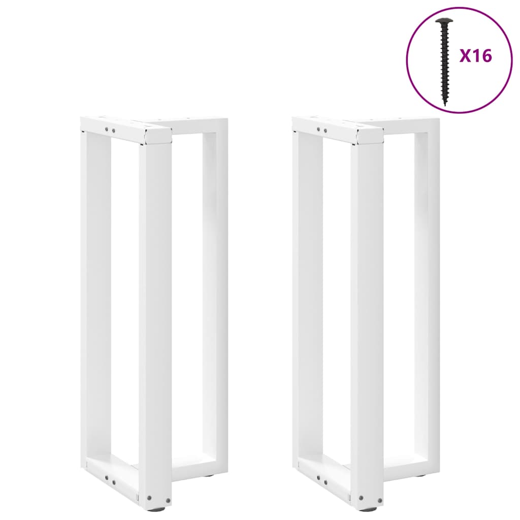 Gambe per tavolo da bar forma T 2 pz bianche 40x35x(100-101) cm