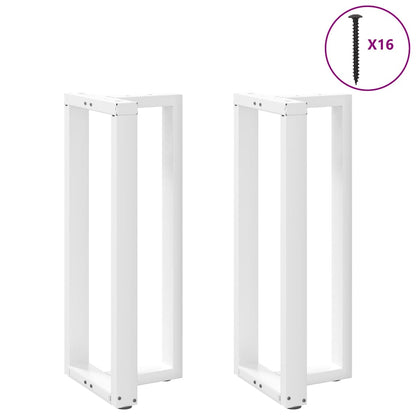 Gambe per tavolo da bar forma T 2 pz bianche 40x35x(100-101) cm
