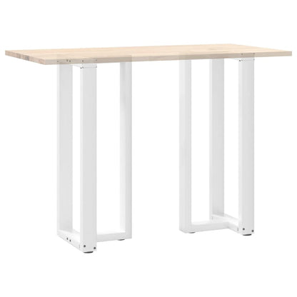 Gambe per tavolo da bar forma T 2 pz bianche 40x35x(100-101) cm