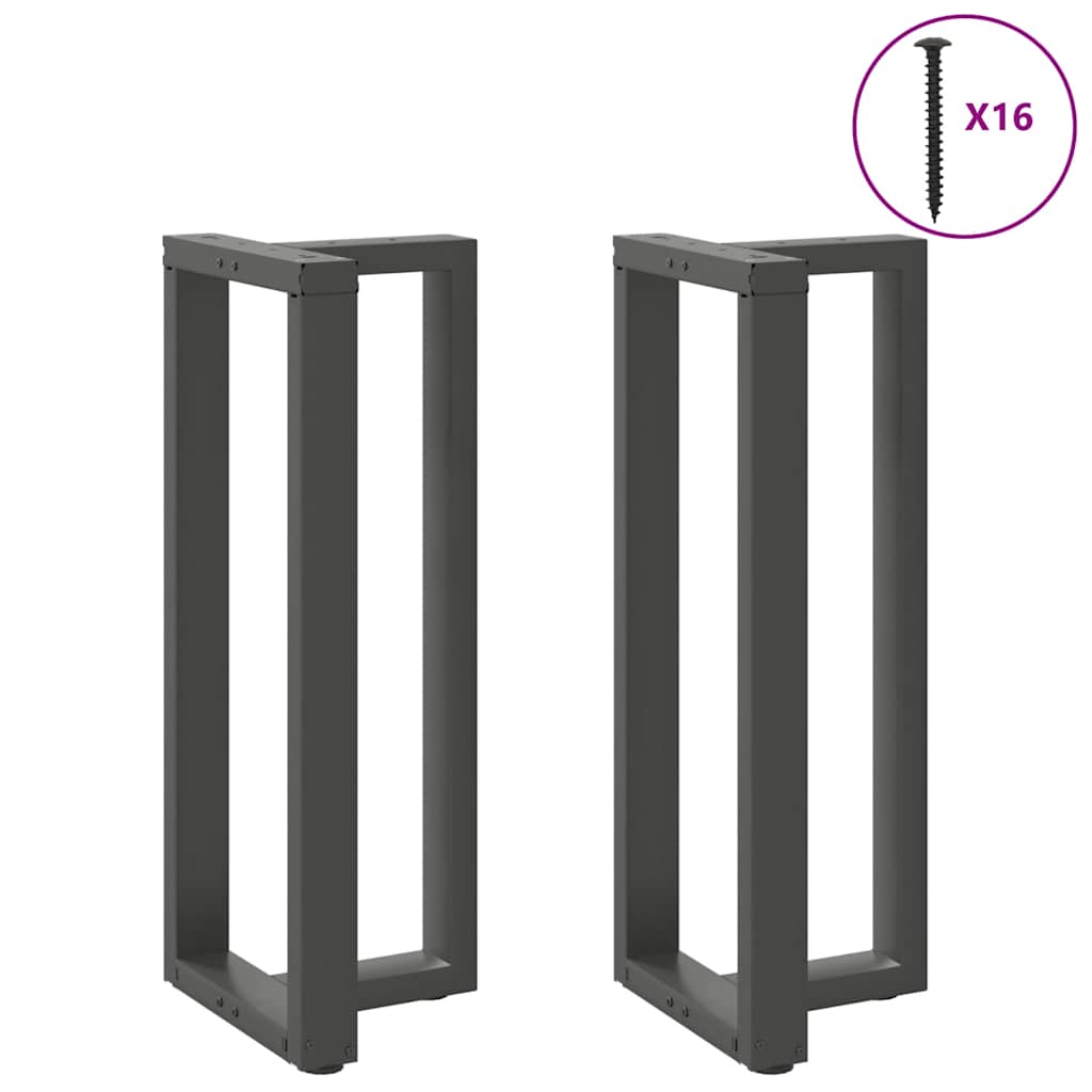 Gambe tavolo da bar forma T 2 pz Antracite 40x35x(100-101) cm