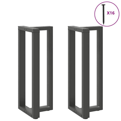 Gambe tavolo da bar forma T 2 pz Antracite 40x35x(100-101) cm