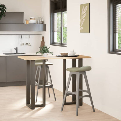 Gambe per tavolo da bar forma T 2 pz nere 40x35x(100-101) cm