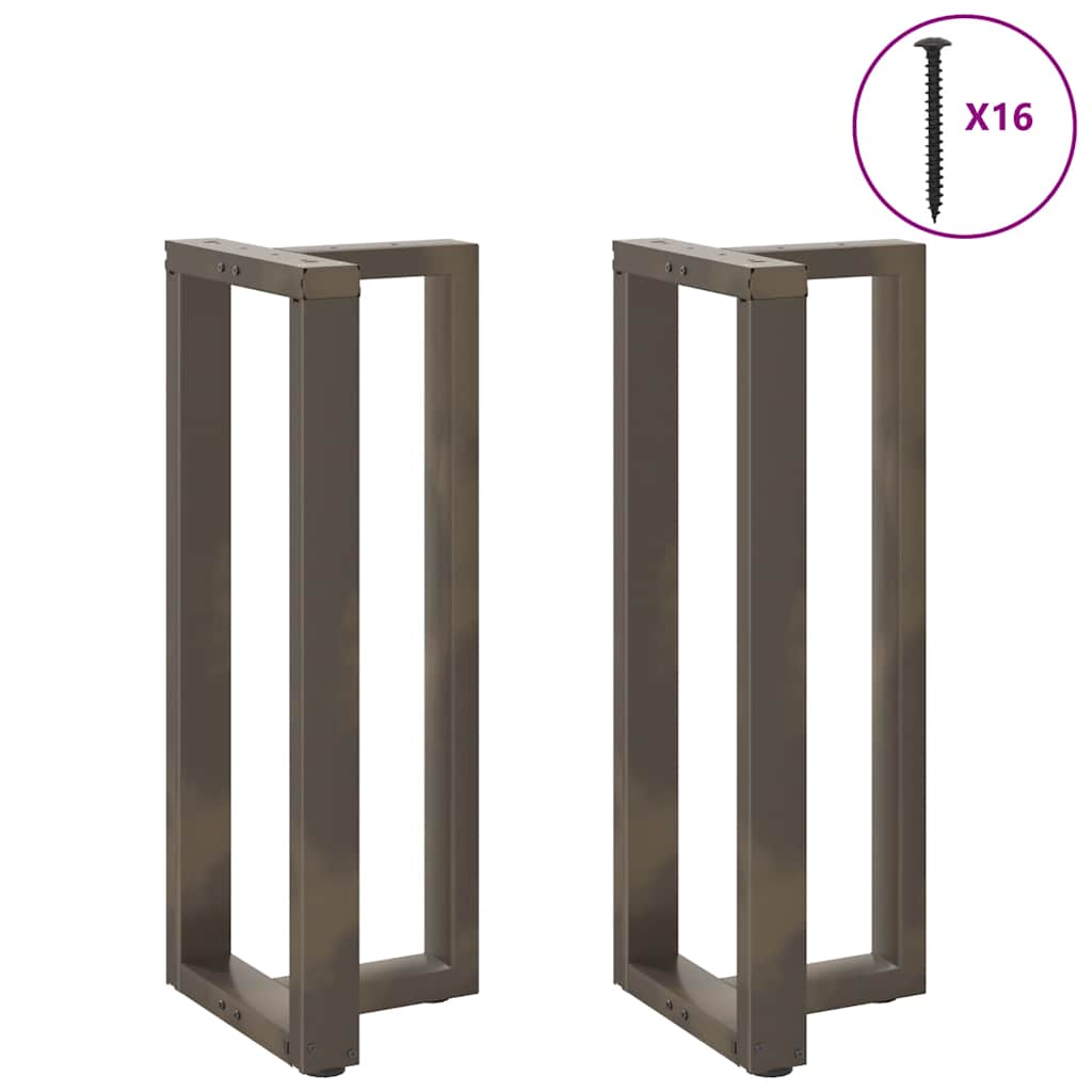 Gambe per tavolo da bar a forma di T 2 pz nere 40x35x(100-101) cm in acciaio | homemem39