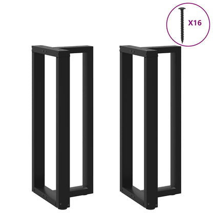 Gambe per tavolo da bar forma T 2 pz nere 50x35x(100-101) cm