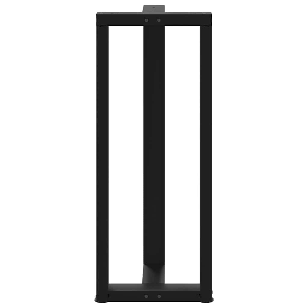 Gambe Tavolo Bar a Forma T 2 pz Nero 50x35x(101-102) cm Acciaio