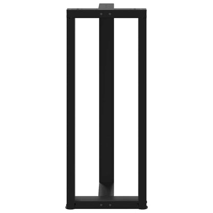 Gambe Tavolo Bar a Forma T 2 pz Nero 50x35x(101-102) cm Acciaio