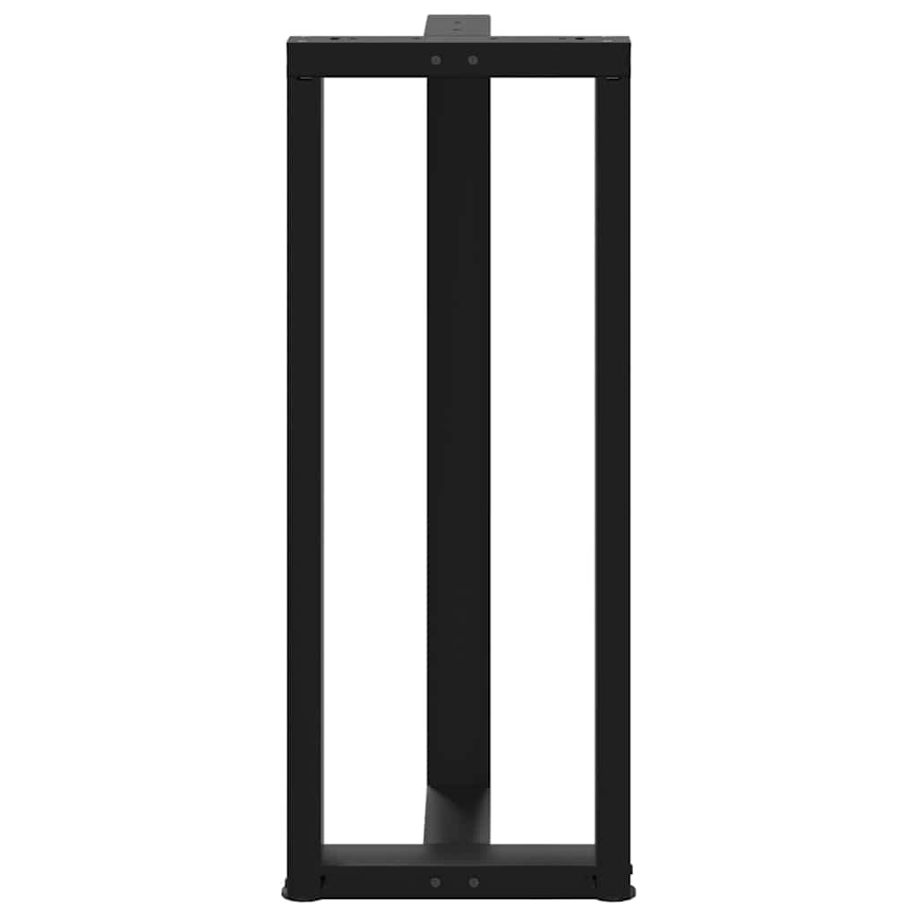 Gambe per tavolo da bar forma T 2 pz nere 50x35x(100-101) cm