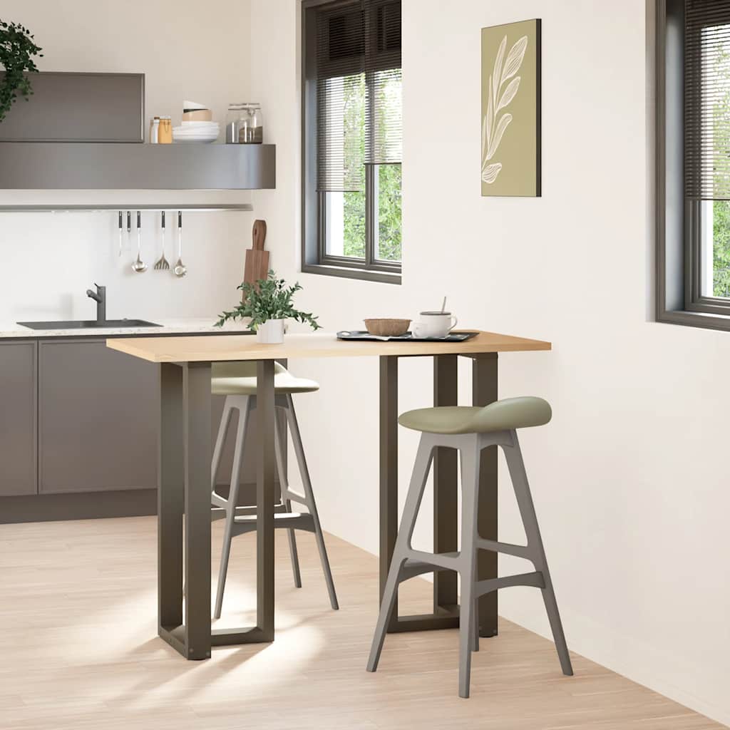 Gambe per tavolo da bar a forma di T 2 pz nere 50x35x(100-101) cm in acciaio - homemem39