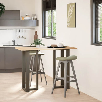 Gambe per tavolo da bar a forma di T 2 pz nere 50x35x(100-101) cm in acciaio - homemem39