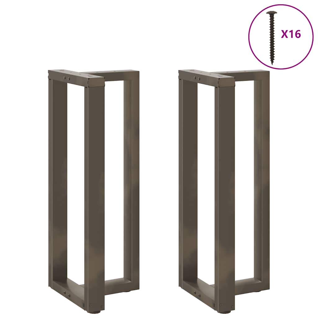 Gambe per tavolo da bar a forma di T 2 pz nere 50x35x(100-101) cm in acciaio - homemem39